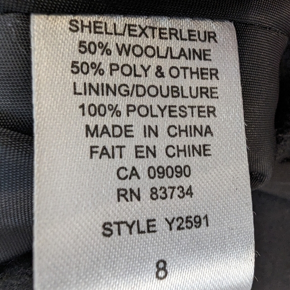 Vintage Wool Cape, black wool blend with satin tie Size M loose fit - Picture 9 of 13